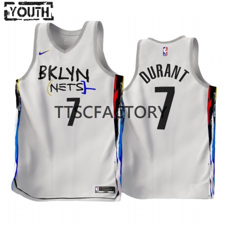 Maillot Basket Brooklyn Nets Kevin Durant 7 Nike 2022-23 City Edition Blanc Swingman - Enfant
